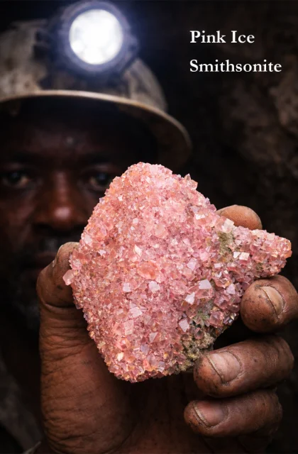 Miner holding a Smithsonite crystal